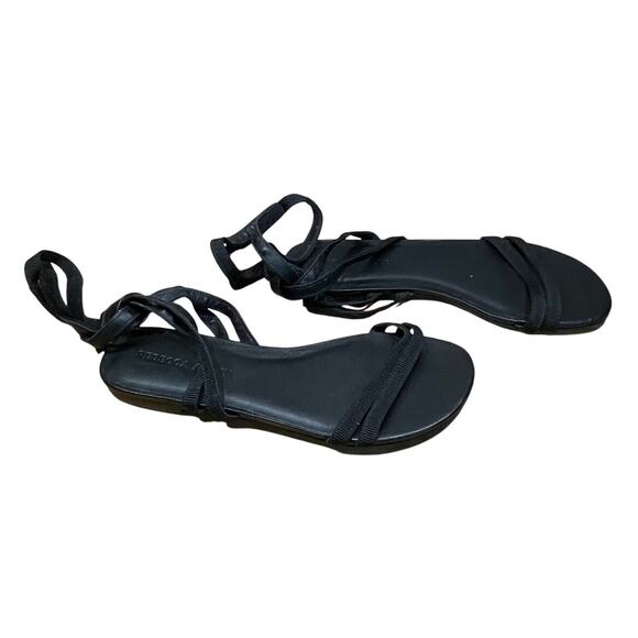 Rebecca Allen The Flat Two Strap Sandal Black Open Toe Women's Size 7.5M NWOB - Picture 3 of 7